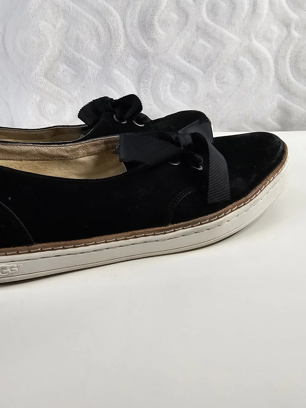 UGG Women's Black Suede Platform Lace-Up Shoes